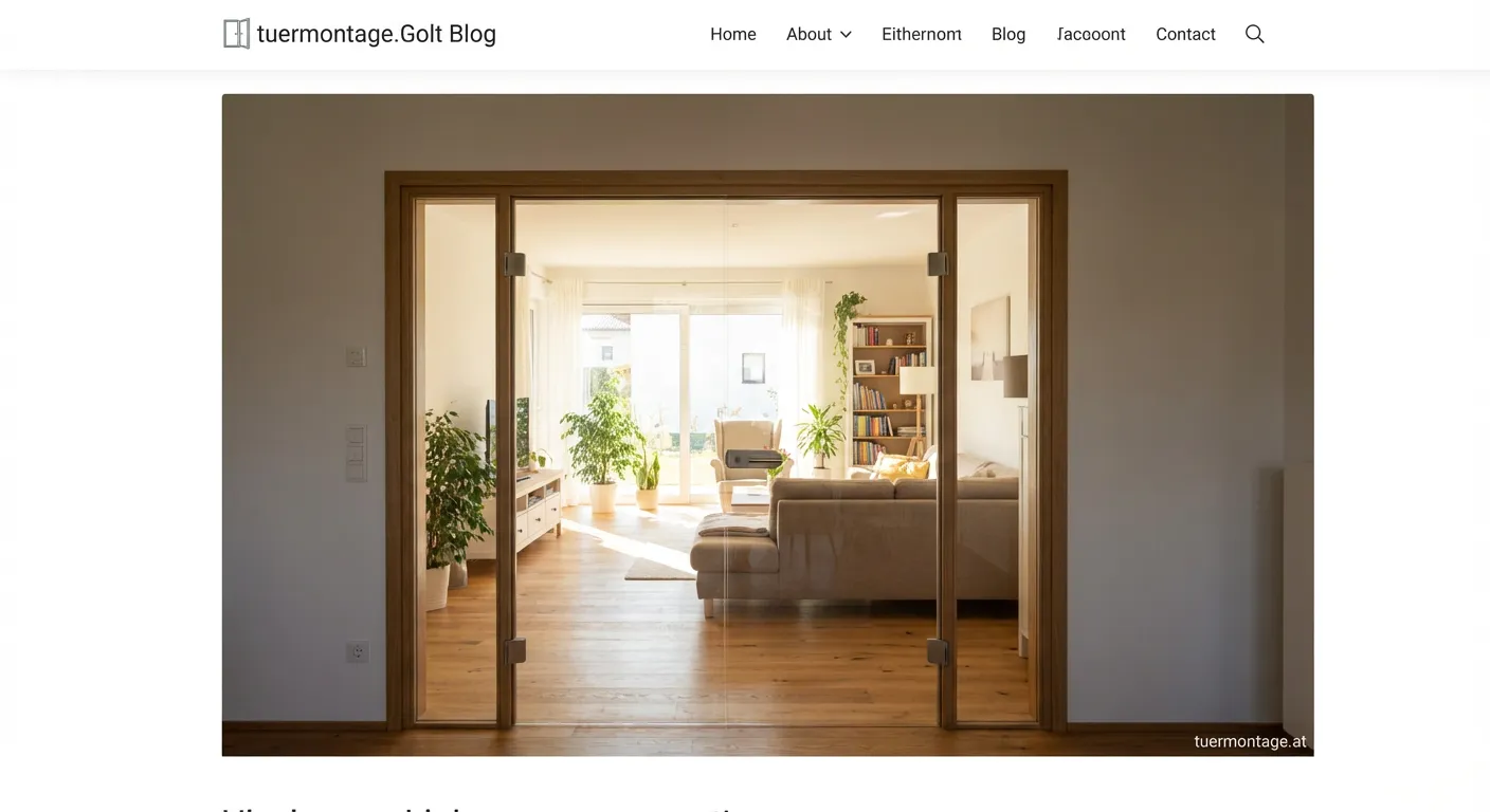 Helle Glastür zwischen Flur und Wohnzimmer mit natürlichem Lichteinfall