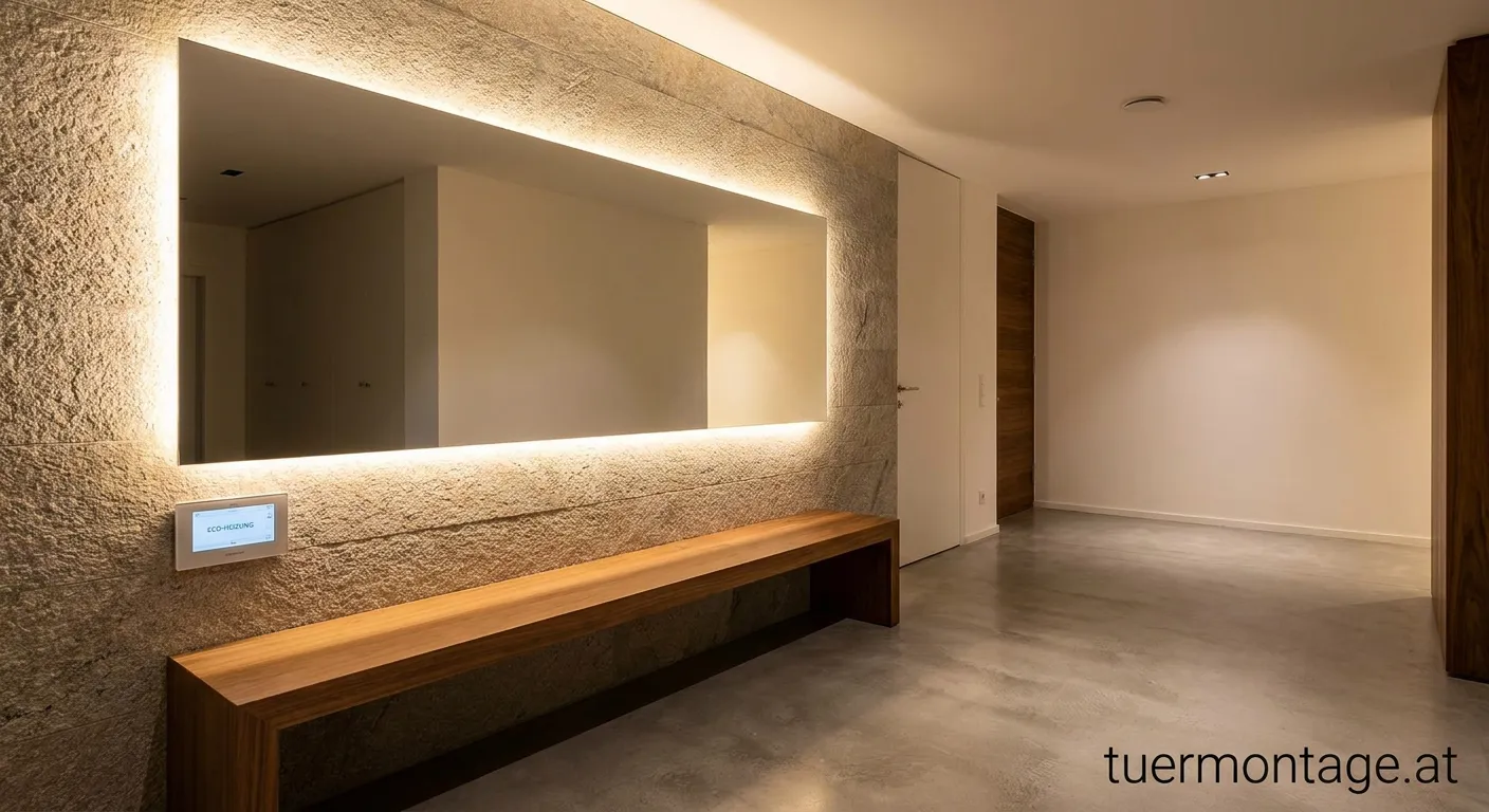 Moderne Spiegelheizung im Flur mit elegantem Design